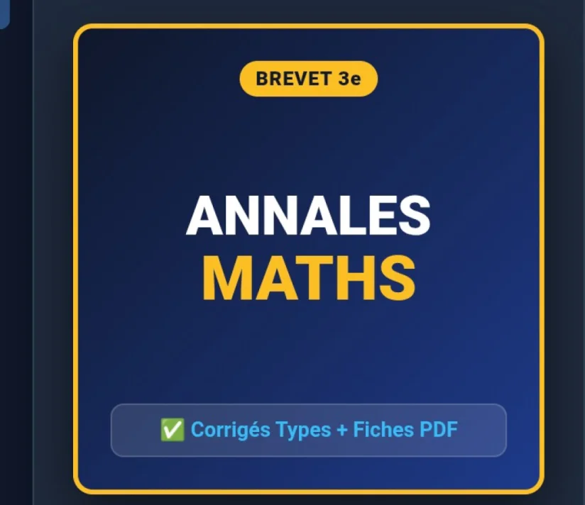 Service Image Annales Maths 3ème avec exercices et corrigés